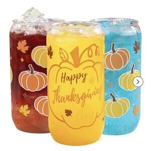 Nervure 20 Pack Thanksgiving Can Shaped Cups - 16oz Fall Pumpkin
